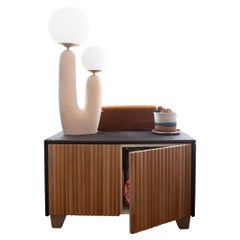 Contemporary Credenza in White Oak and Cork