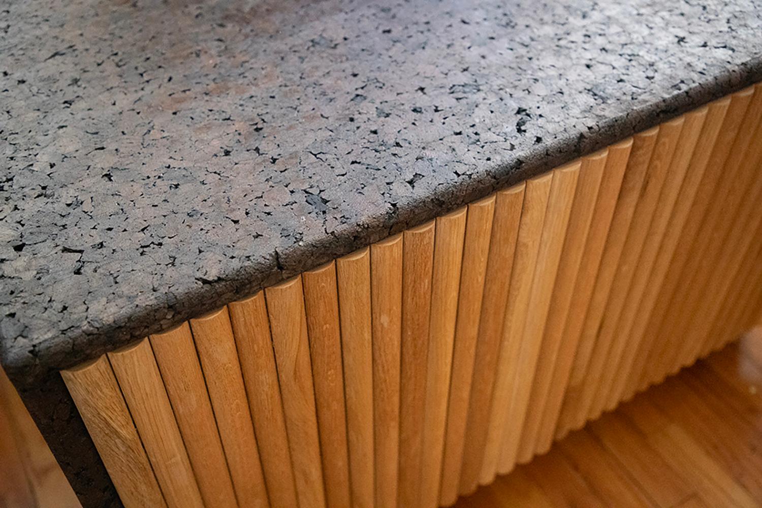 Credenza contemporánea en roble blanco y corcho Concreto en venta