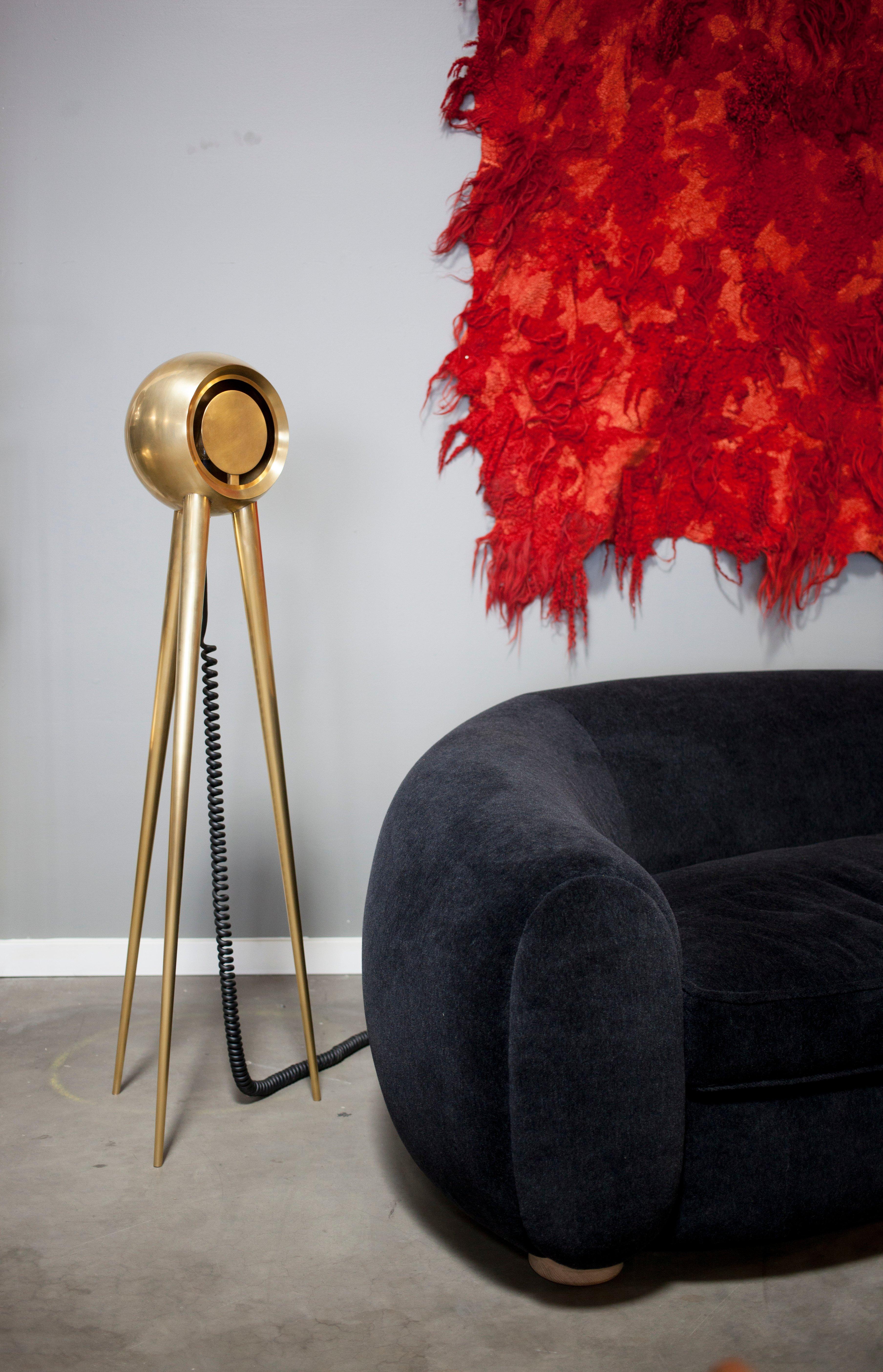 Brass Crepuscule Floor Lamp by Material Lust, 2015 For Sale