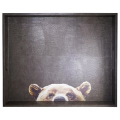 Contemporary Crocodile Effect Extra Large Brown Bear Tray