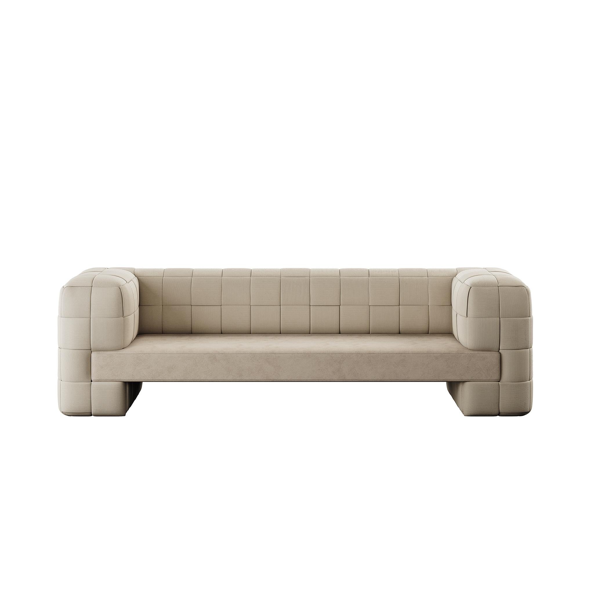 Indulge in the warmth of comfort and style with our Full Upholstered Sofa in Light Brown Corduroy.
This sofa isn’t just a piece of furniture; it’s an invitation to unwind in a haven of softness and timeless design.
Enveloped in a luxurious light