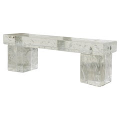 Vintage Contemporary Crystal Bench by Robert Kuo, Limited Edition