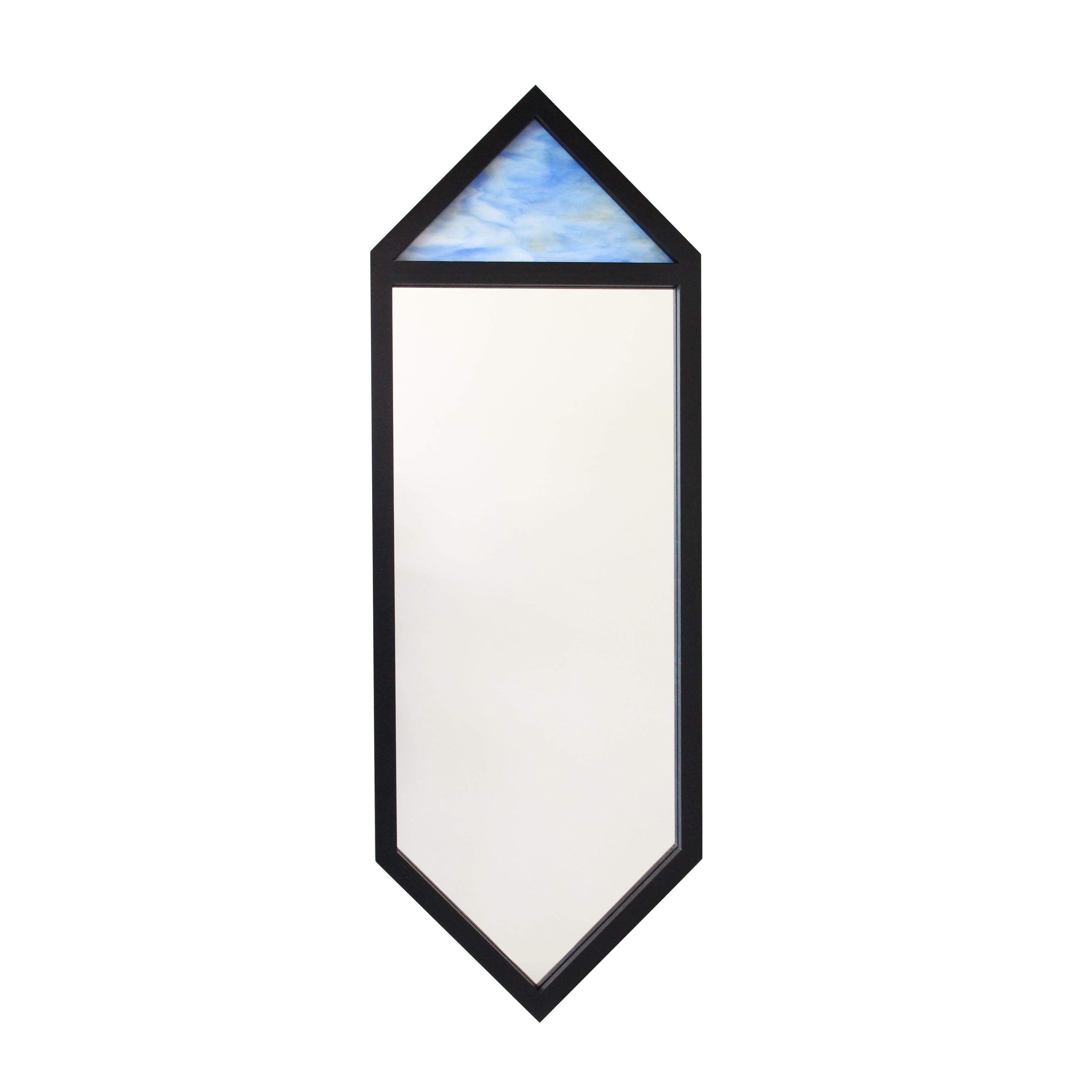 Moderne Miroir contemporain en cristal noir d'Alex Drew & No One, 2016 en vente