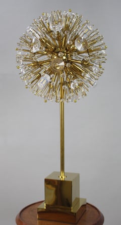 Contemporary Crystal and Brass Sputnik Table Lamp