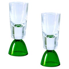 Vaso de Tequila Contemporáneo de Cristal Verde Chupito Hecho a Mano Natalia Criado