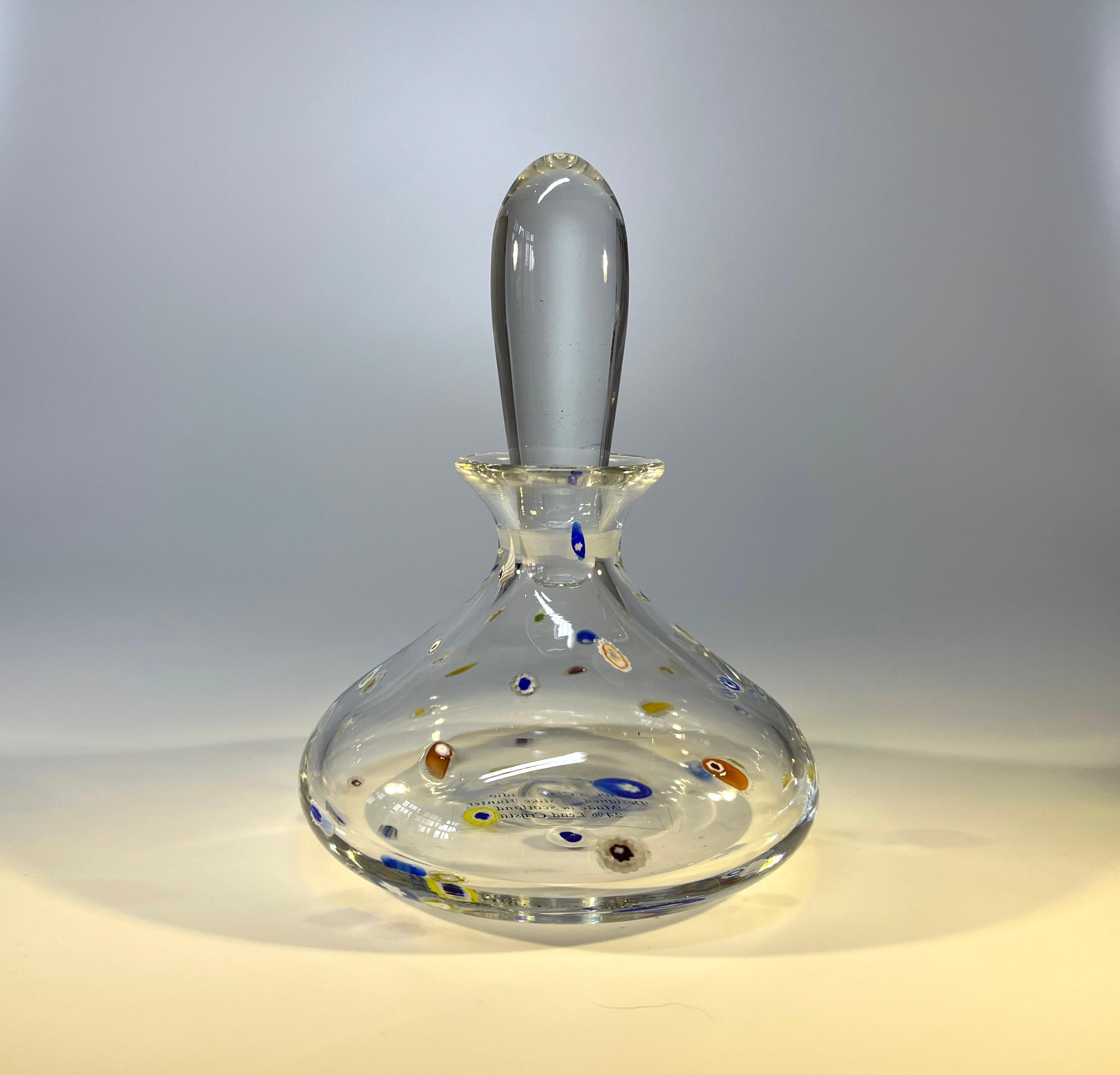 Hand-Crafted Contemporary Crystal Murrine Perfume Bottle Mike Hunter Twists Studio Scotland