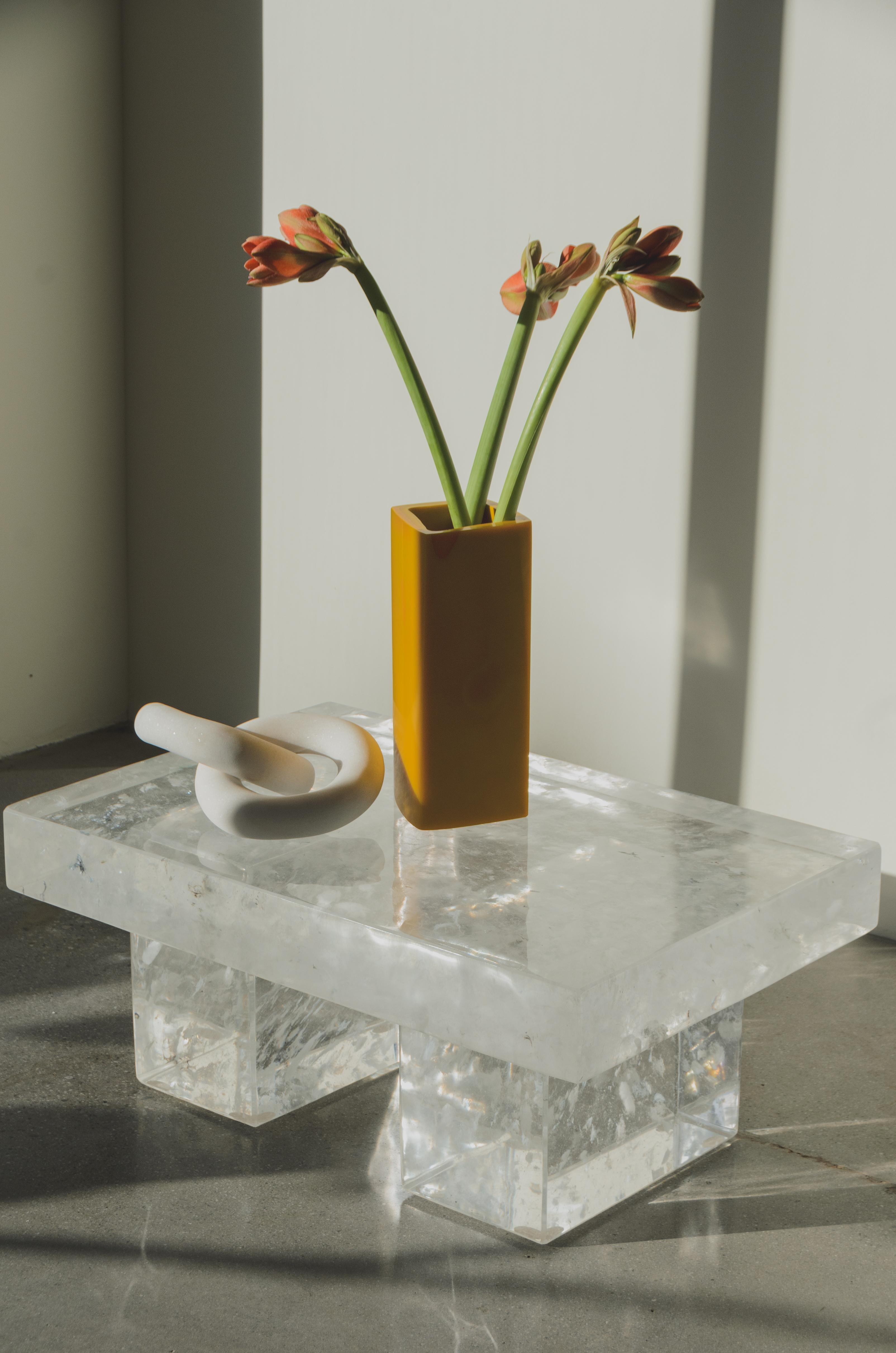 Cristal Table contemporaine 3 pièces en cristal par Robert Kuo, édition limitée  en vente