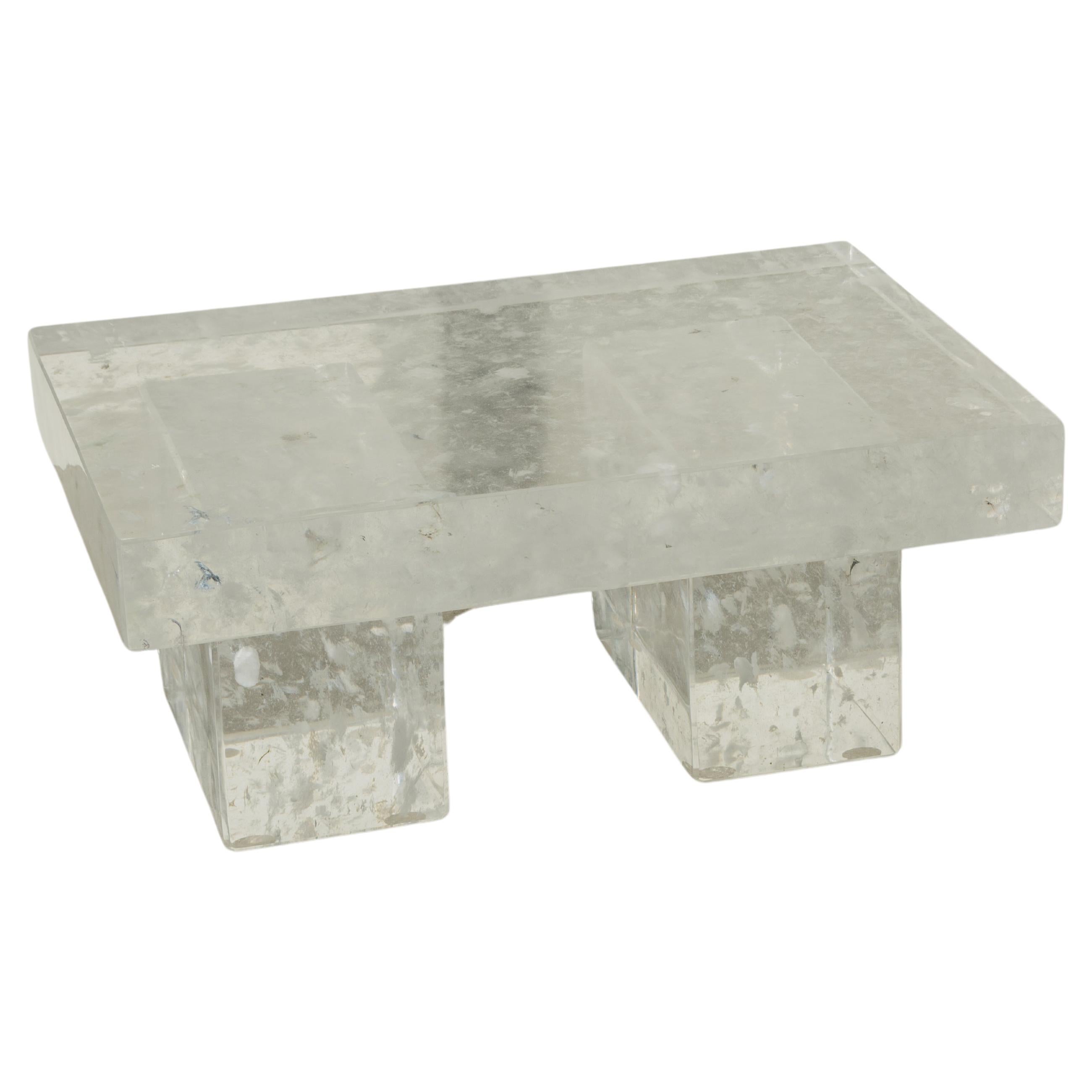 3 Piece Contemporary Crystal Table by Robert Kuo, Limited Edition  For Sale