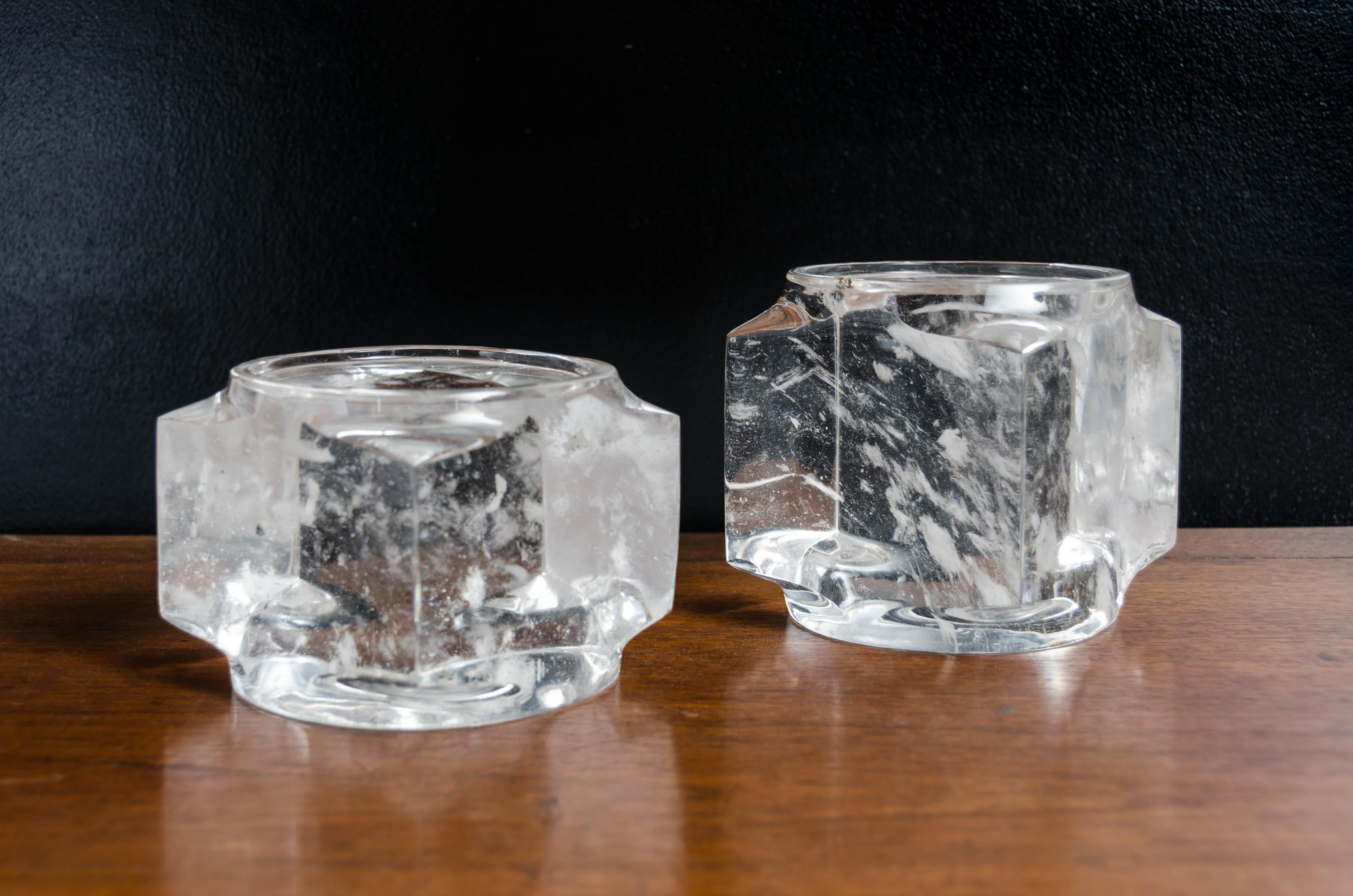 Intagliato a mano Candeliere Zong in cristallo contemporaneo di Robert Kuo, edizione limitata in vendita
