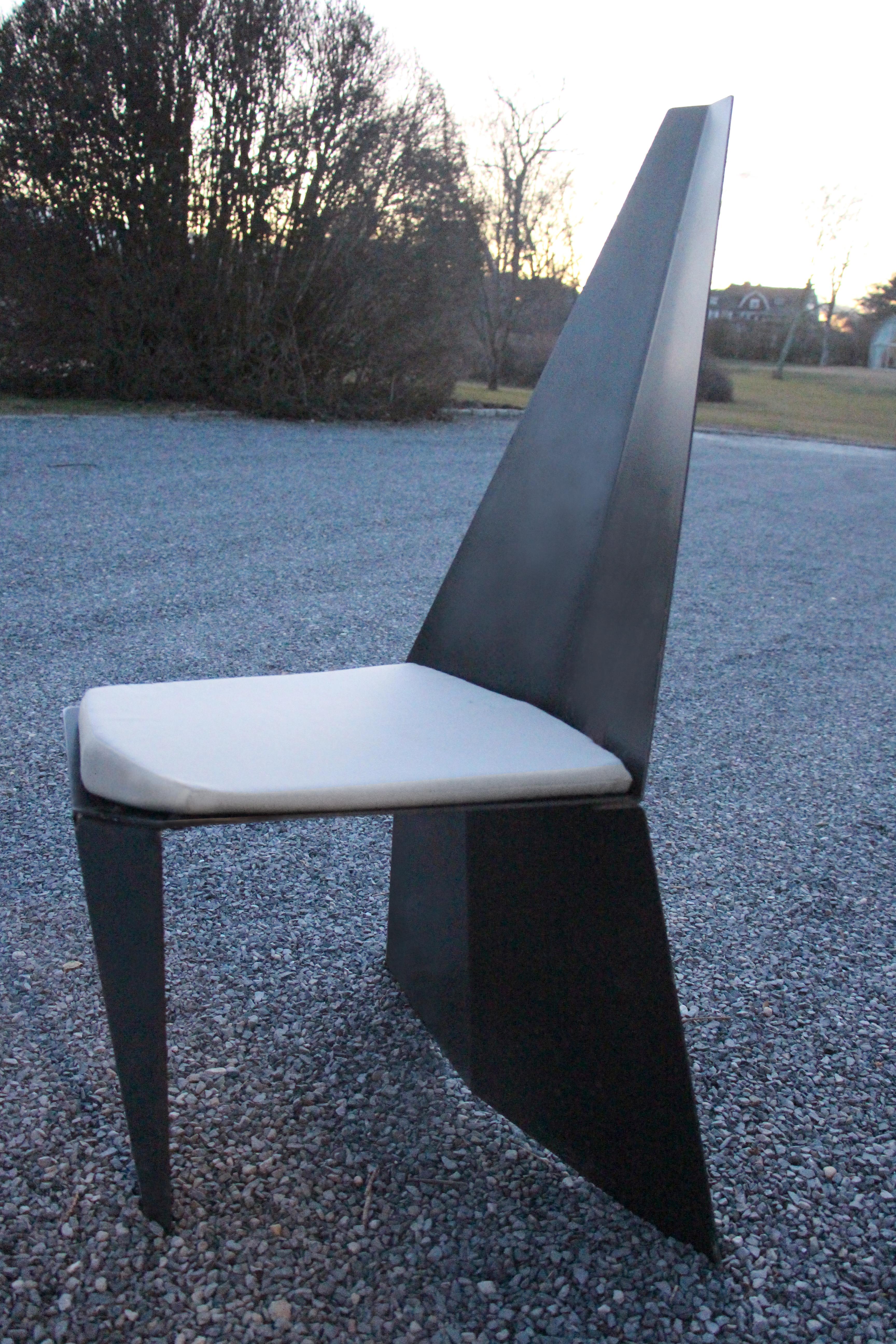 Contemporary Indoor/Outdoor Crystallized Chair in Recycled Metal, Minimal Style For Sale 11