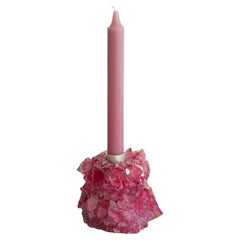 Contemporary Crystallized Fuschia Candleholder By Isaac Monté, Netherlands