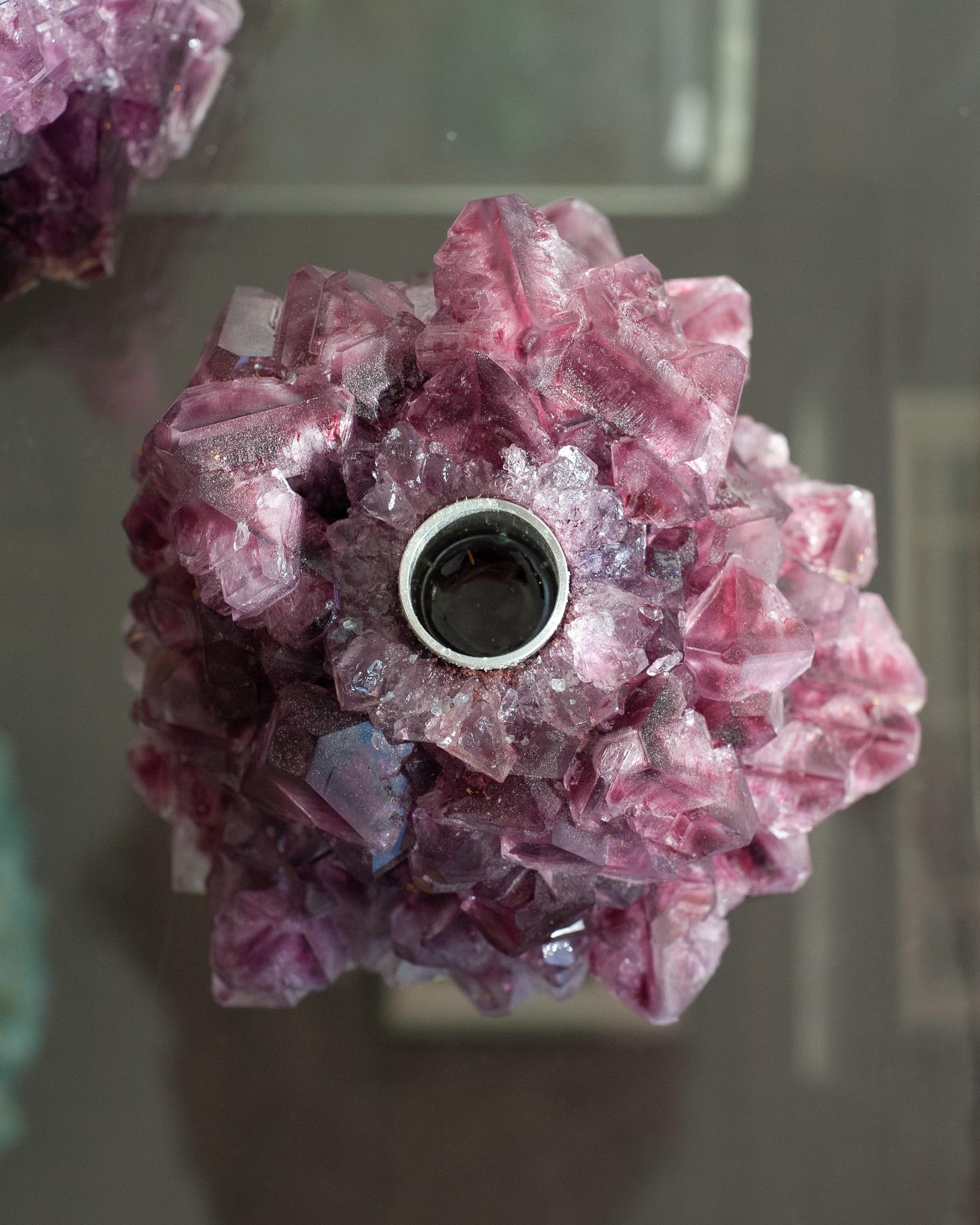 Contemporary Crystallized Purple Candleholder By Isaac Monté, Netherlands In New Condition For Sale In Toronto, ON