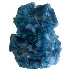 Contemporary Crystallized Vase in Blue by Isaac Monté, Netherlands