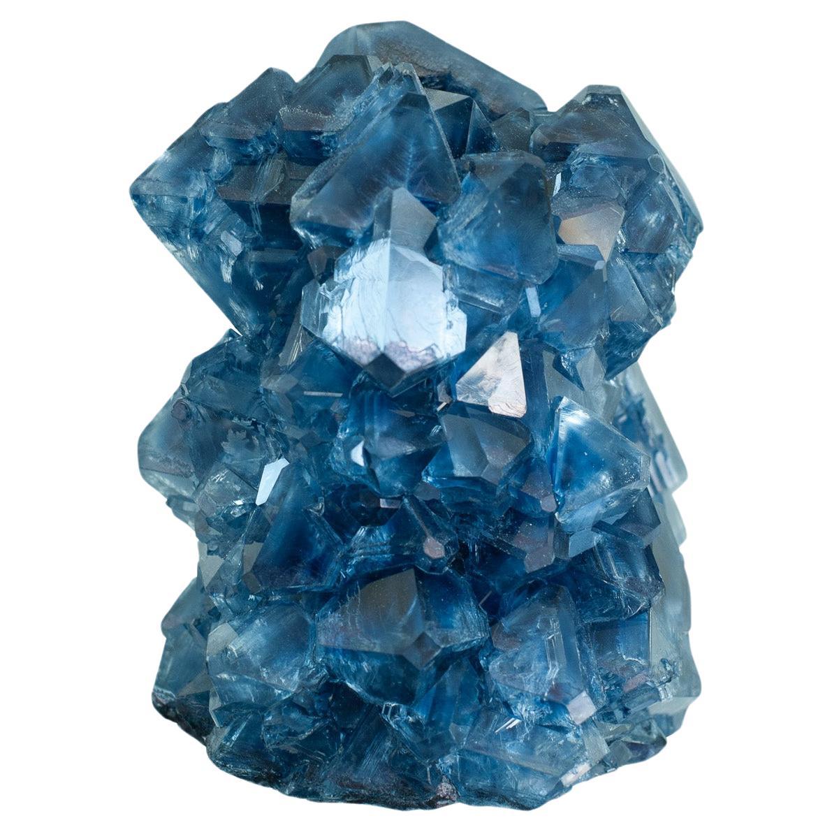 Vaso cristallizzato contemporaneo in blu di Isaac Monté, Paesi Bassi