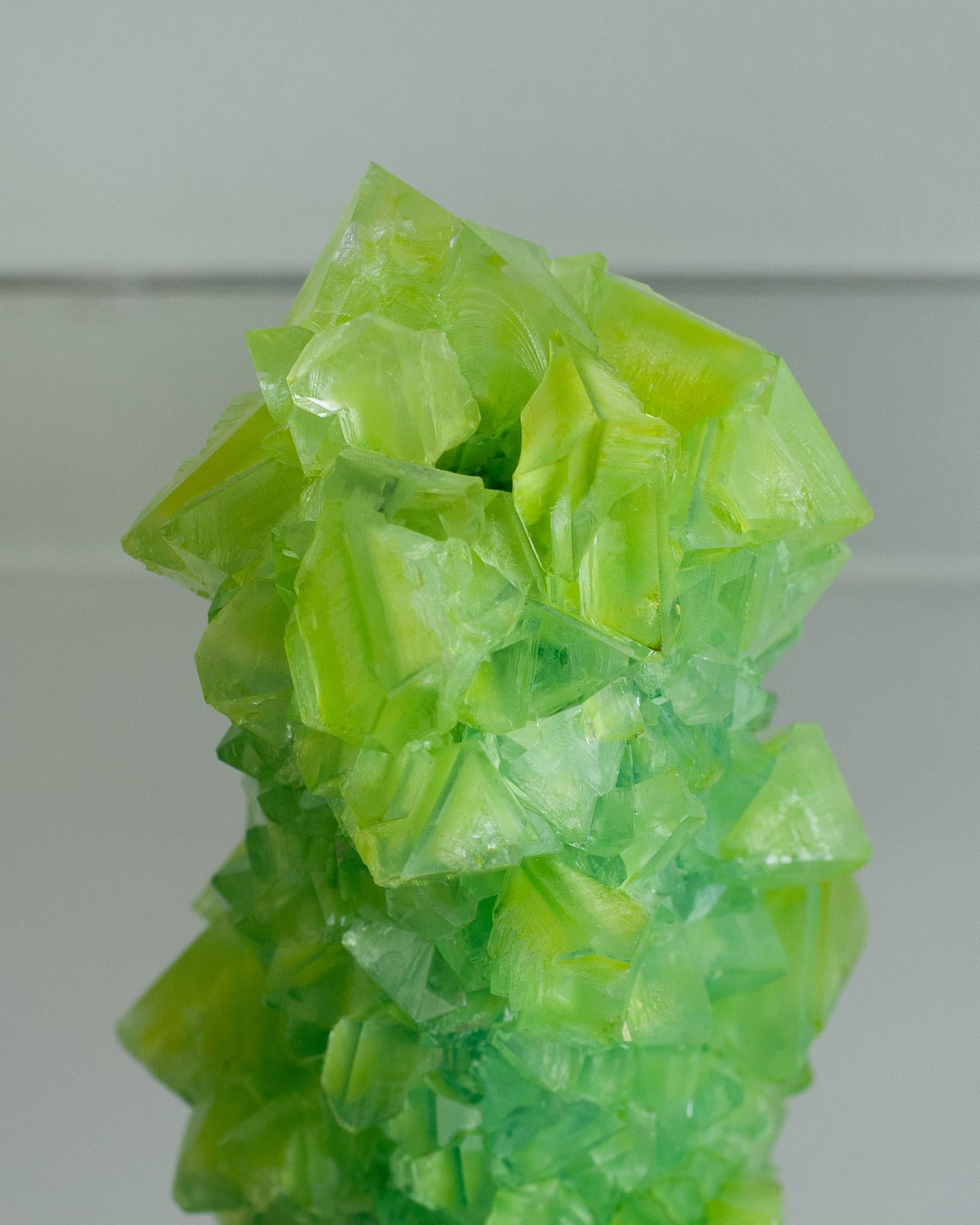 Stone Contemporary Crystallized Vase in Green by Isaac Monté, Netherlands For Sale