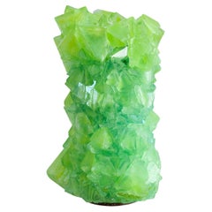 Contemporary Crystallized Vase in Green by Isaac Monté, Netherlands