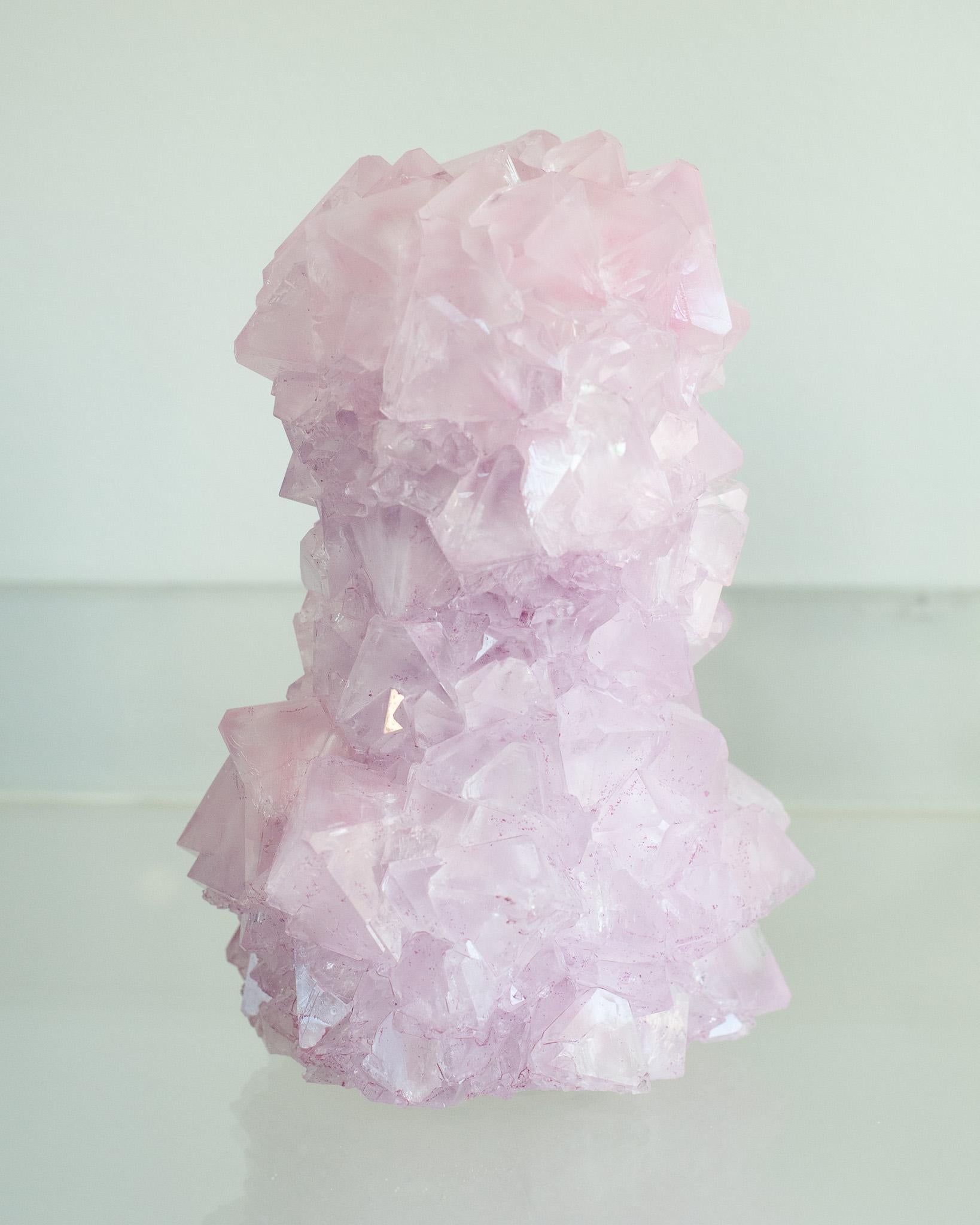 Dutch Contemporary Crystallized Vase in Soft Pink by Isaac Monté, Netherlands For Sale
