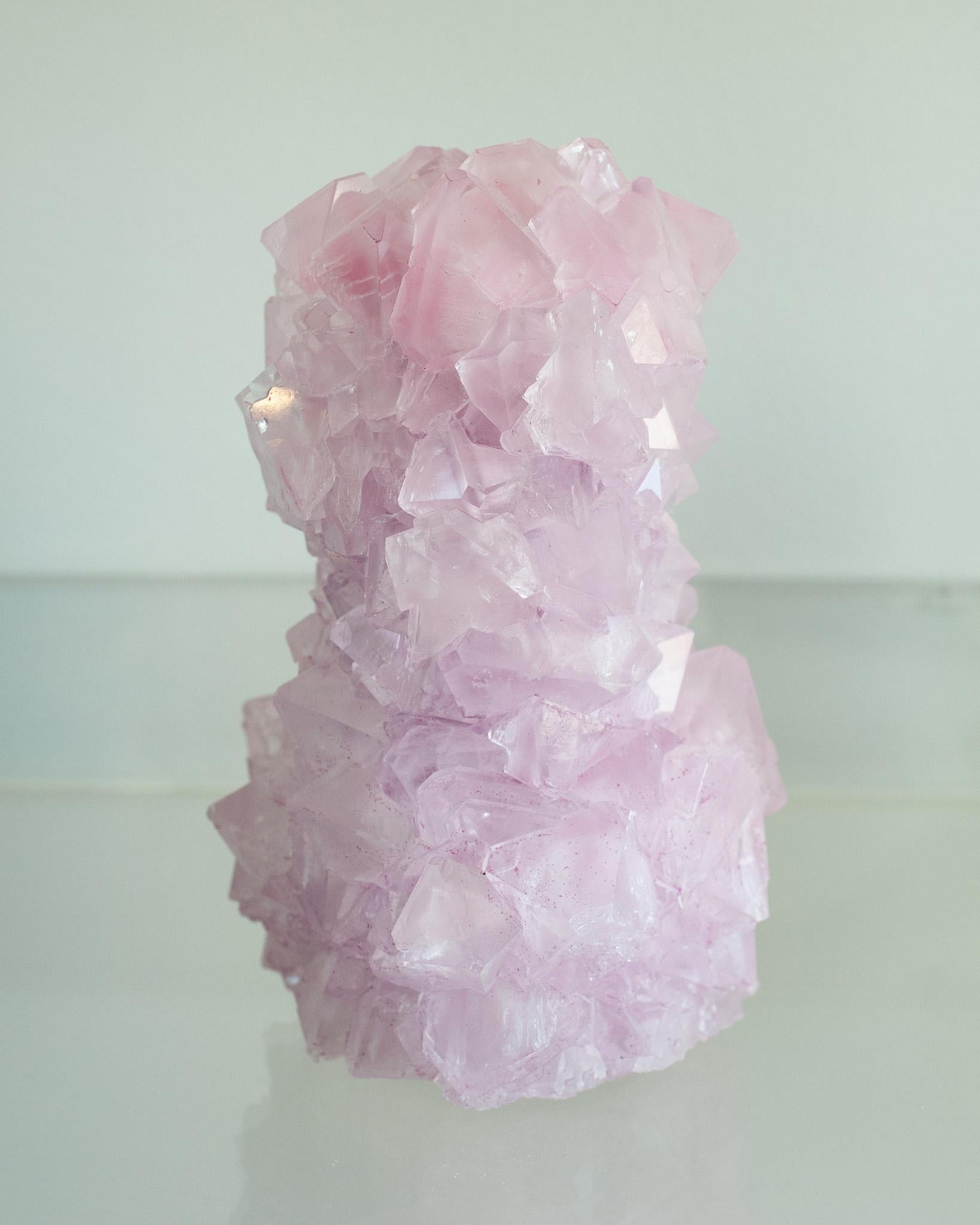 Contemporary Crystallized Vase in Soft Pink by Isaac Monté, Netherlands In New Condition For Sale In Toronto, ON