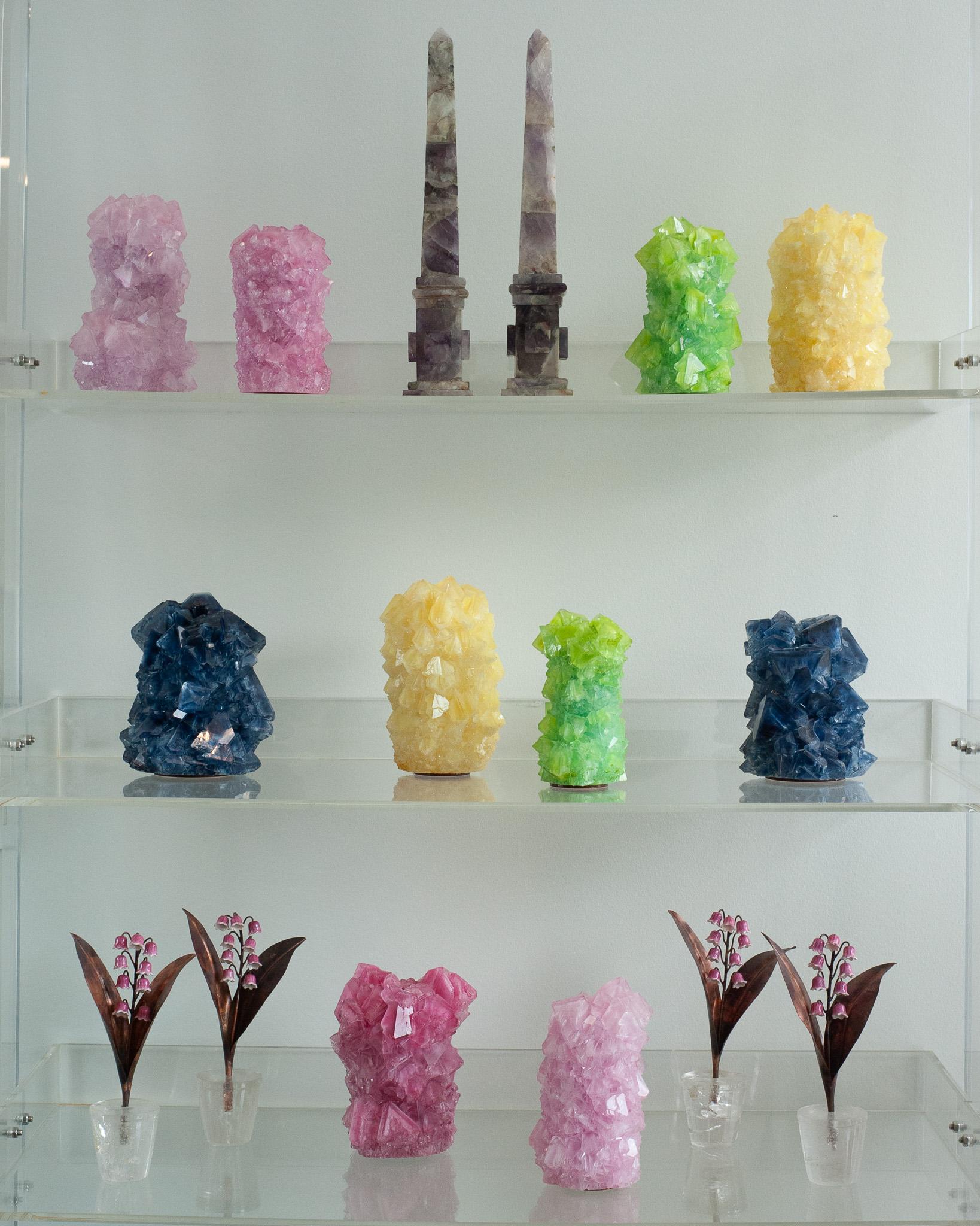 Contemporary Crystallized Vase in Soft Pink by Isaac Monté, Netherlands For Sale 1