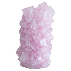Contemporary Crystallized Vase in Soft Pink by Isaac Monté, Netherlands
