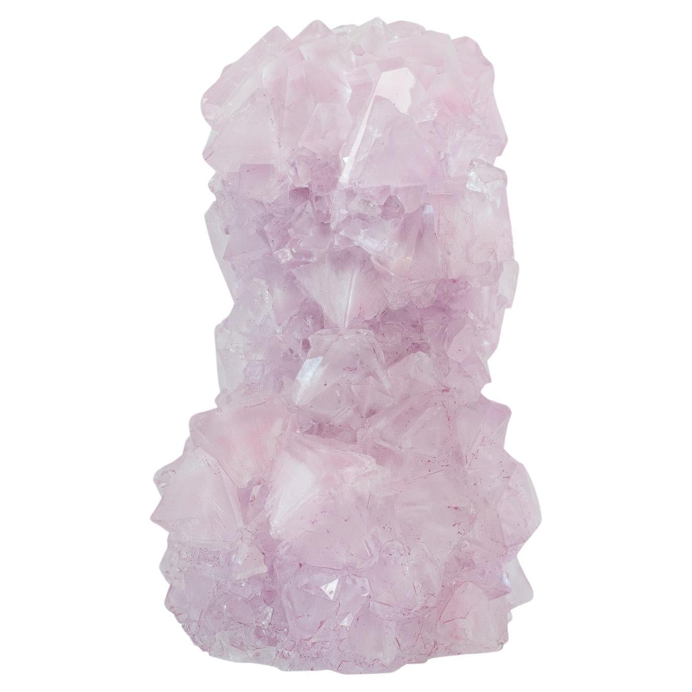 Vaso cristallizzato contemporaneo in rosa tenue di Isaac Monté, Paesi Bassi