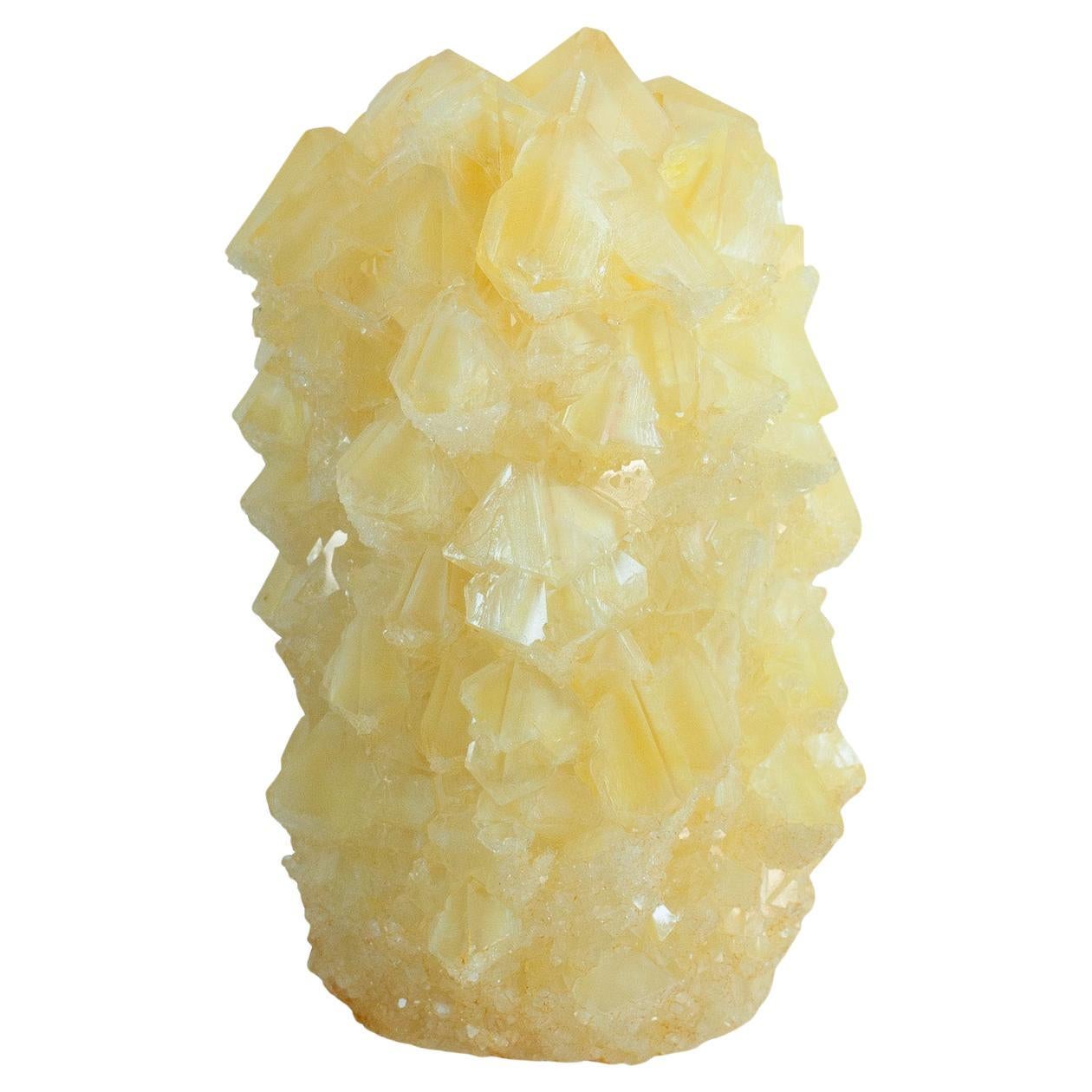 Contemporary Crystallized Vase in Yellow by Isaac Monté, Netherlands