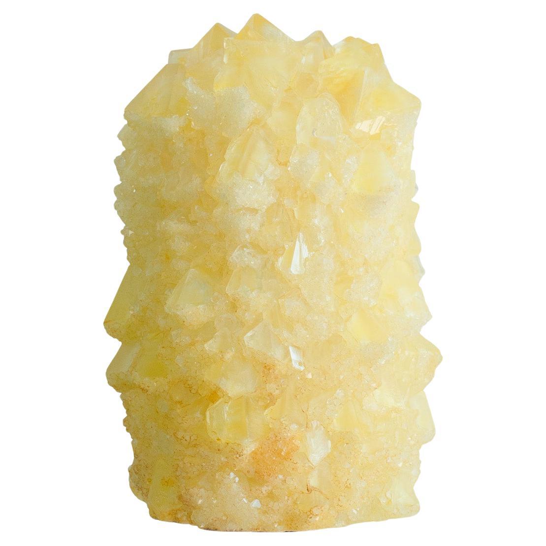 Vaso cristallizzato contemporaneo in giallo di Isaac Monté, Paesi Bassi in vendita