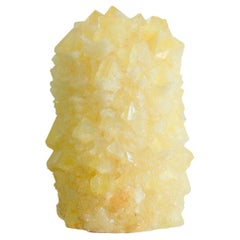 Contemporary Crystallized Vase in Yellow by Isaac Monté, Netherlands
