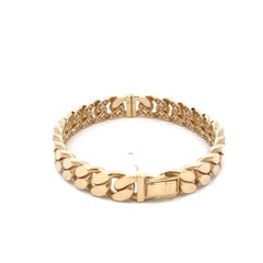 Bracciale cubano contemporaneo a maglie rigide da 18,8 grammi in oro giallo 14 carati