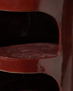 Contemporary Cubby Ceramic Red Side Table by Streicher Goods