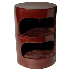 Contemporary Cubby Ceramic Red Side Table by Streicher Goods