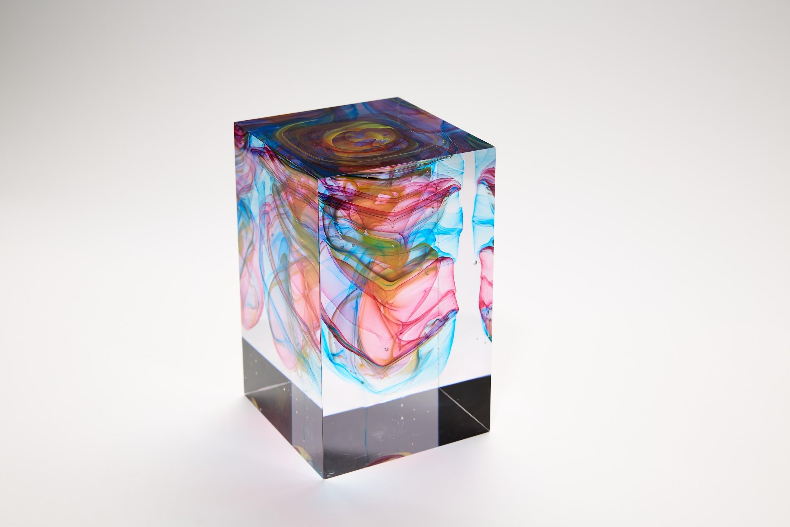 Contemporary Cube Glass Sculpture, Tim Rawlinson In New Condition For Sale In New York, NY