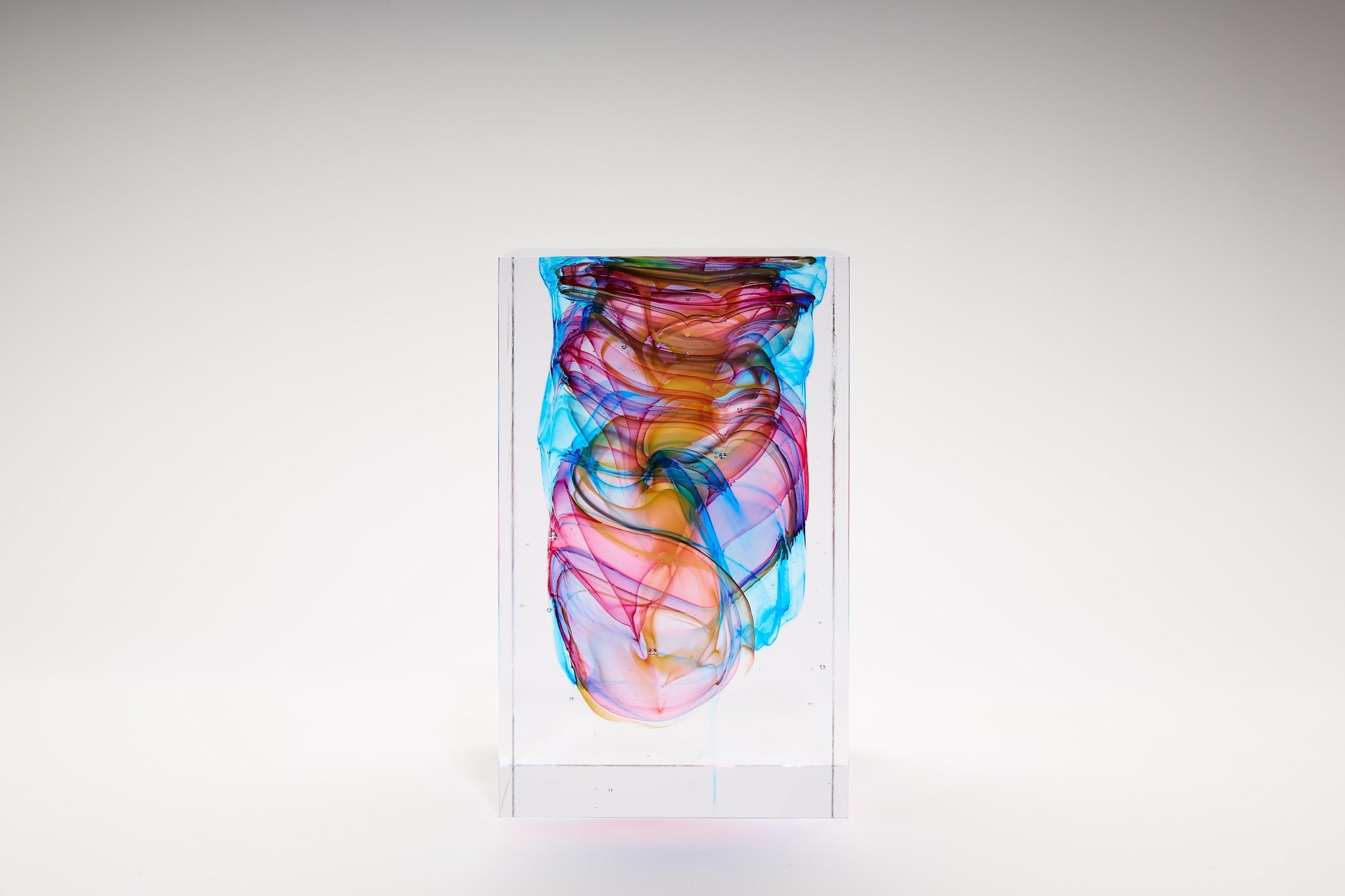 Contemporary Cube Glass Sculpture, Tim Rawlinson For Sale 1