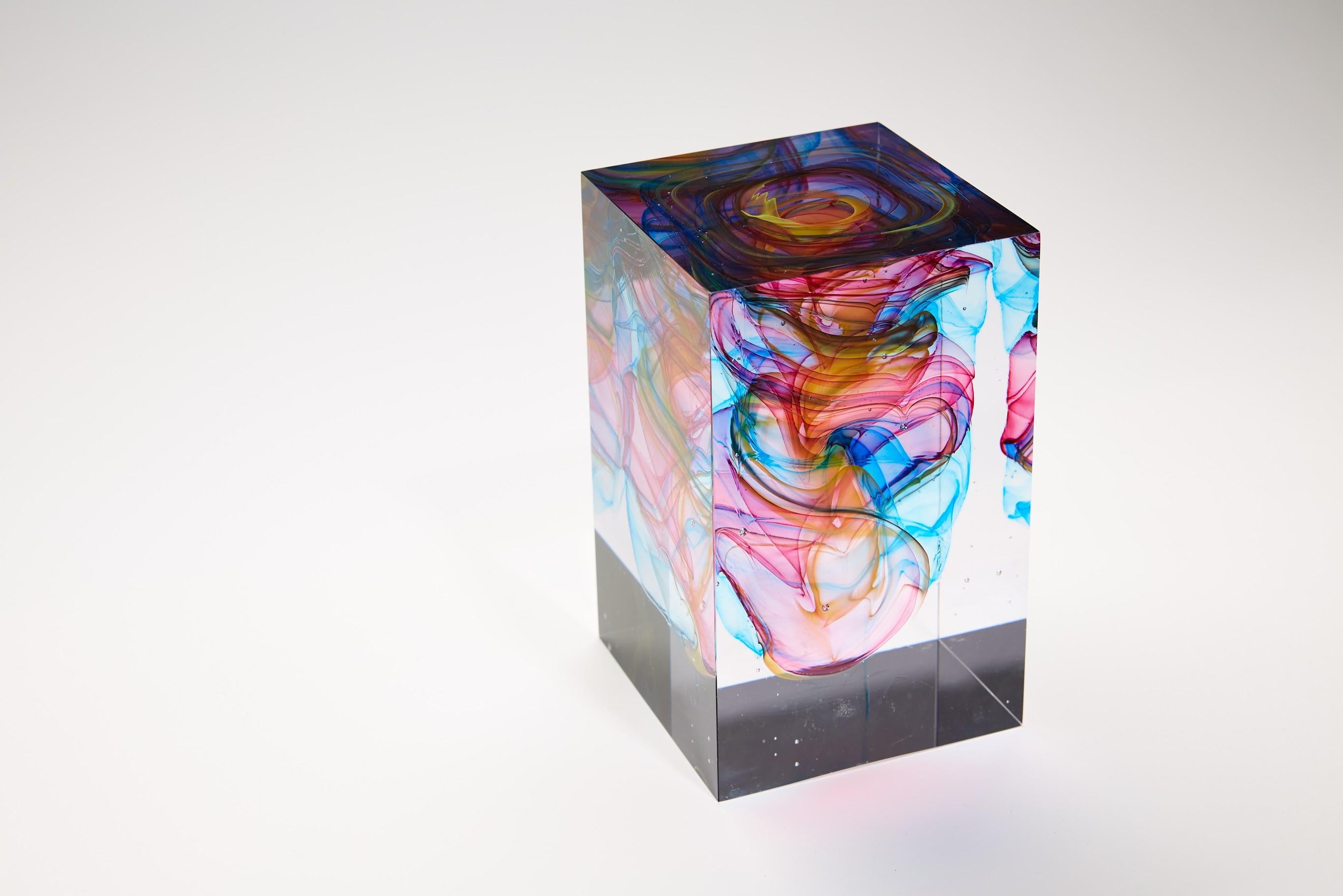 Contemporary Cube Glass Sculpture, Tim Rawlinson For Sale 3