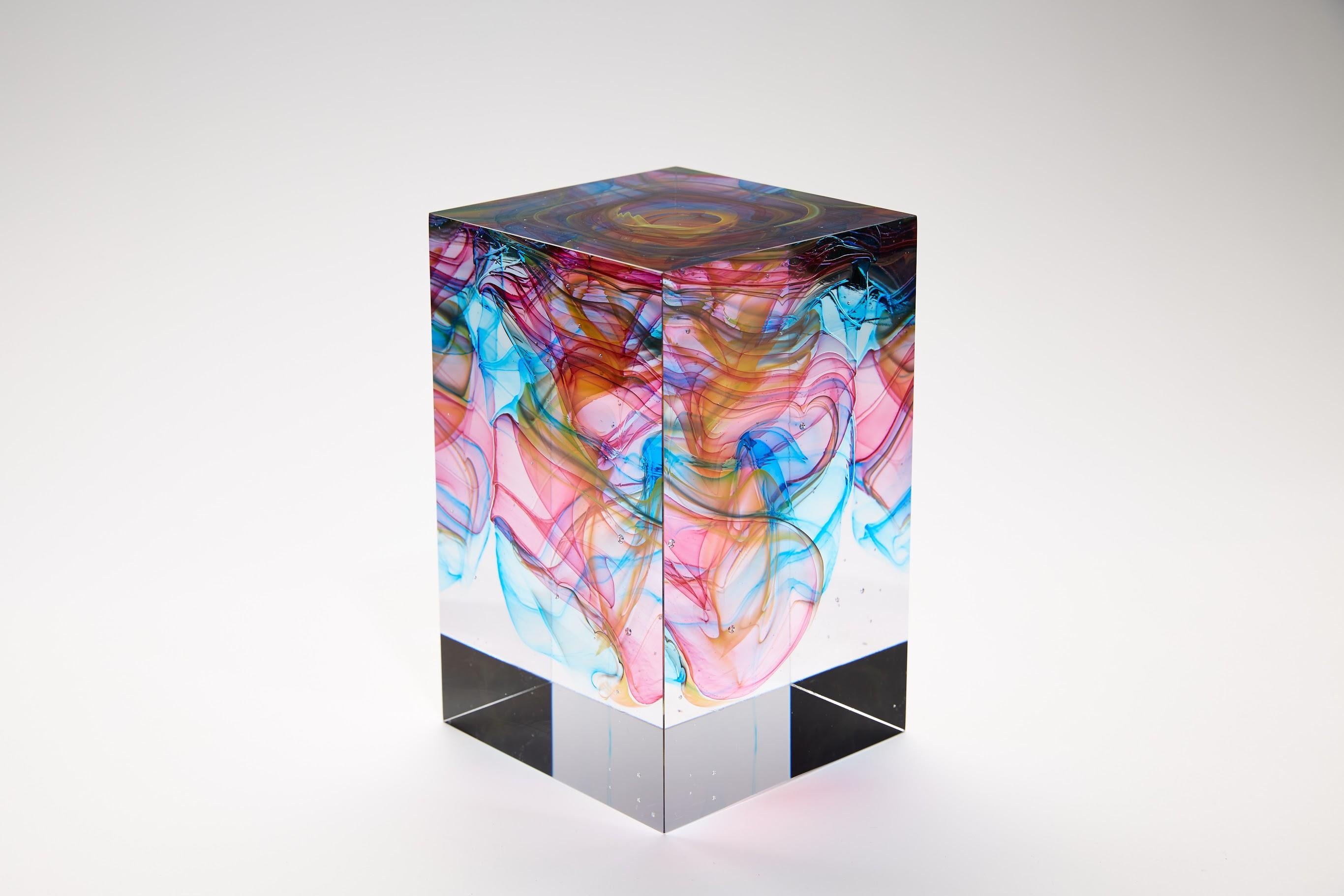 Contemporary Cube Glass Sculpture, Tim Rawlinson For Sale 4