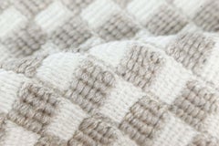 Contemporary Cubic Beige And Taupe Runner "Cubique" by Doris Leslie Blau
