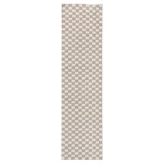 Contemporary Cubic Beige And Taupe Runner "Cubique" by Doris Leslie Blau