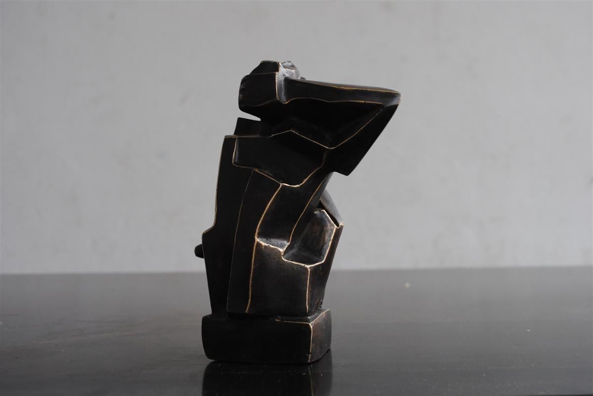 Cast Contemporary Cubist Body in Bronze by Perrine Le Bars For Sale