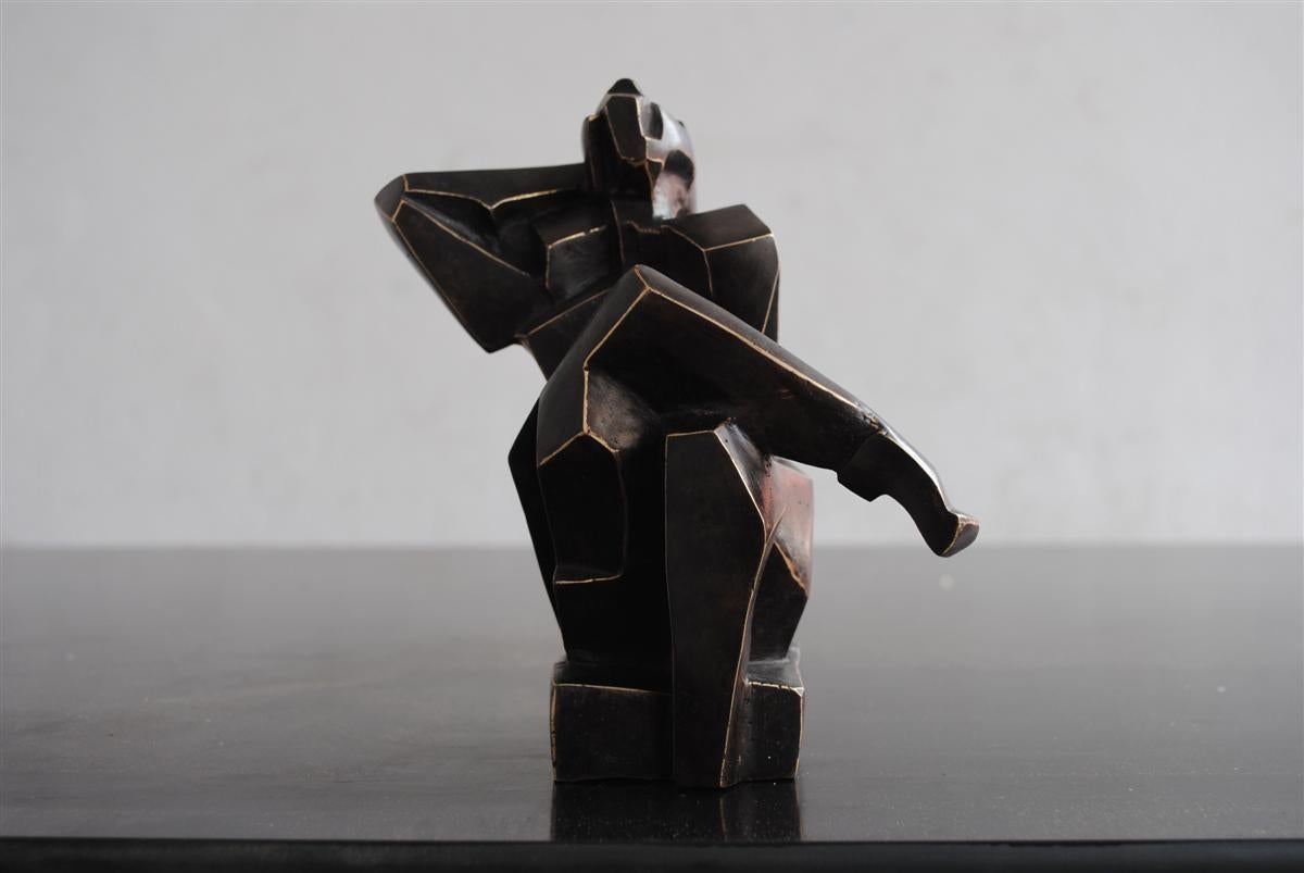 Contemporary Cubist Body in Bronze by Perrine Le Bars For Sale 1