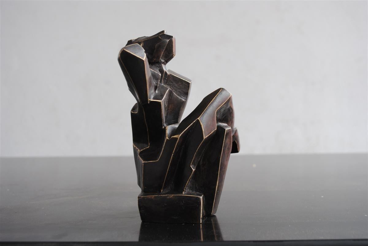 Contemporary Cubist Body in Bronze by Perrine Le Bars For Sale 2