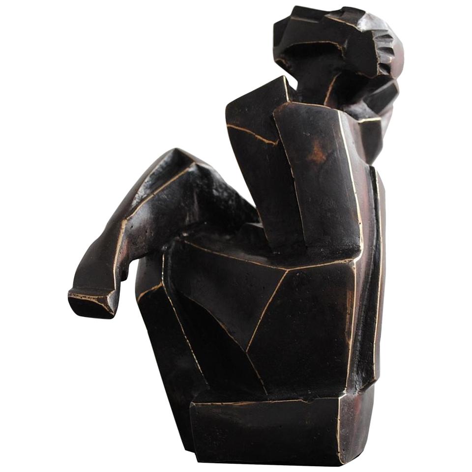 Contemporary Cubist Body in Bronze by Perrine Le Bars