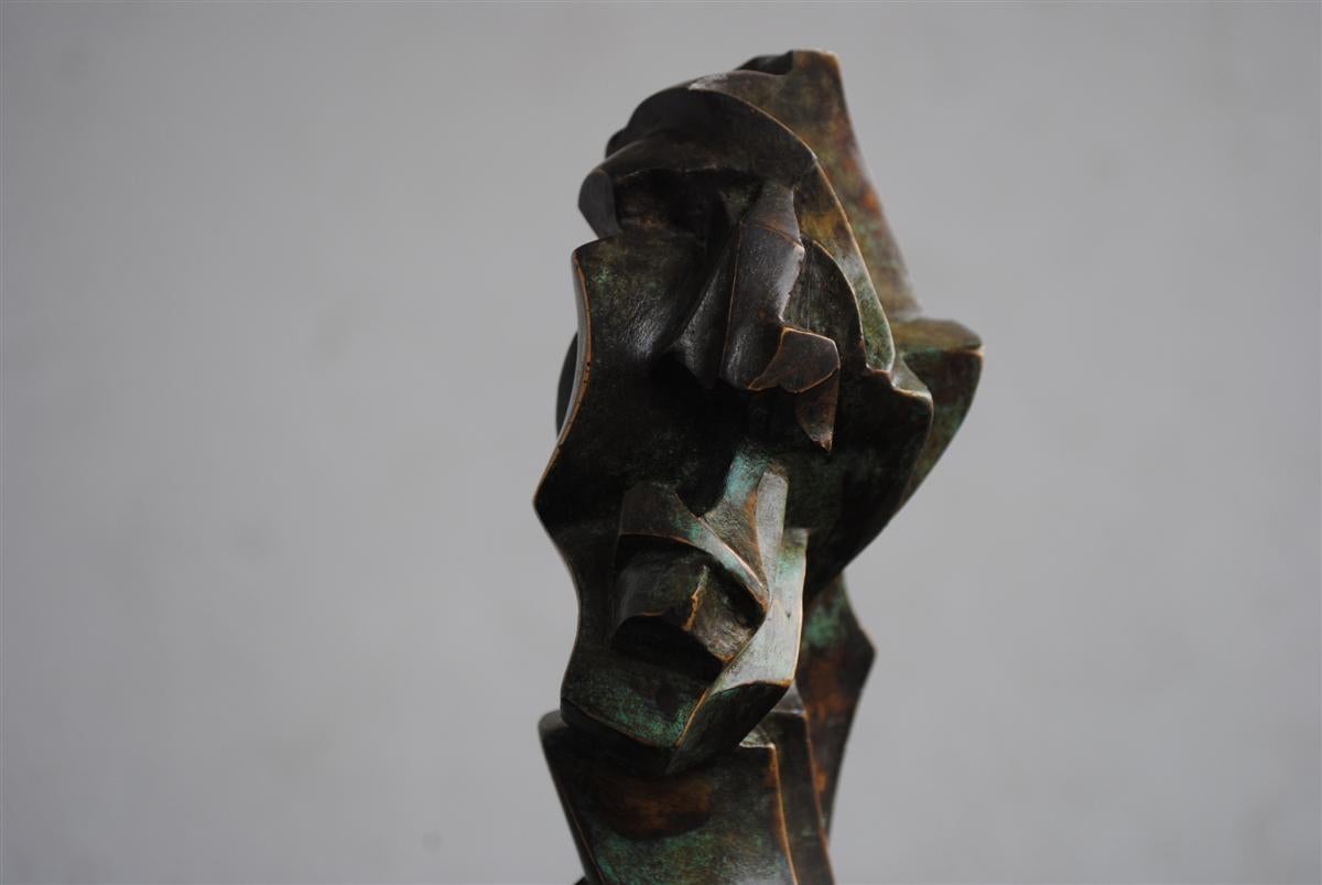Calco Testa cubista contemporanea in bronzo di Perrine Le Bars in vendita