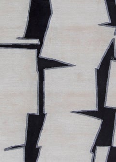 Contemporary Cubist Inspired Handmade Silk and Wool Rug by Doris Leslie Blau