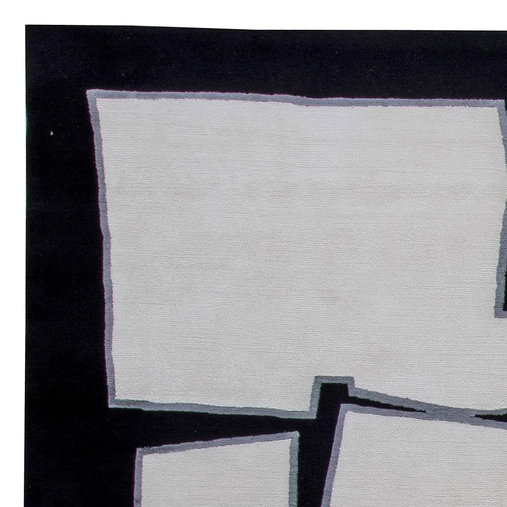 Contemporary Cubist Inspired Handmade Silk and Wool Rug by Doris Leslie Blau In New Condition For Sale In New York, NY