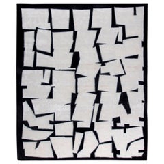 Tappeto contemporaneo di ispirazione cubista realizzato a mano in seta e lana da Doris Leslie Blau
