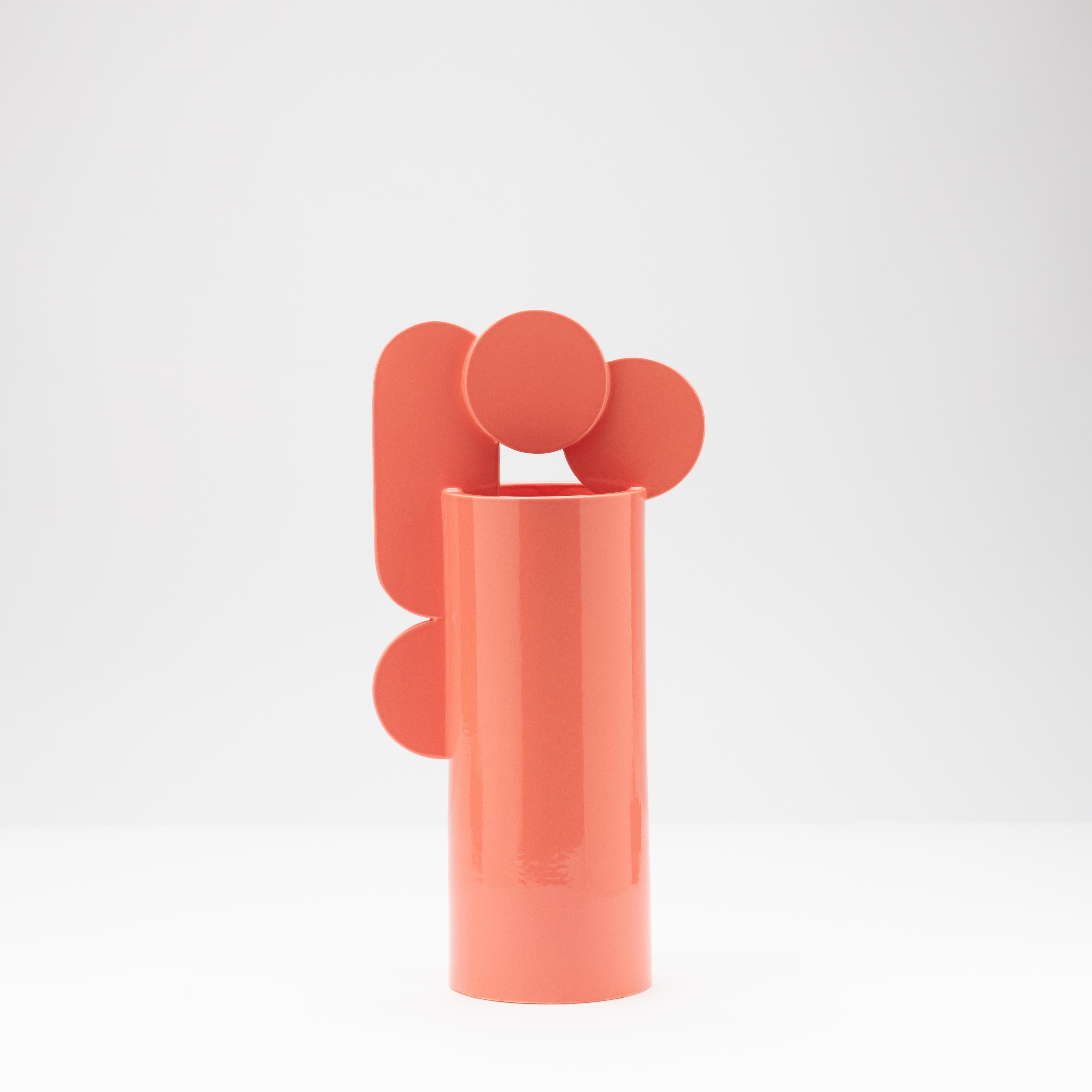 Céramique Vase contemporain en céramique rose Cuorecarpenito Collection Bubble en vente