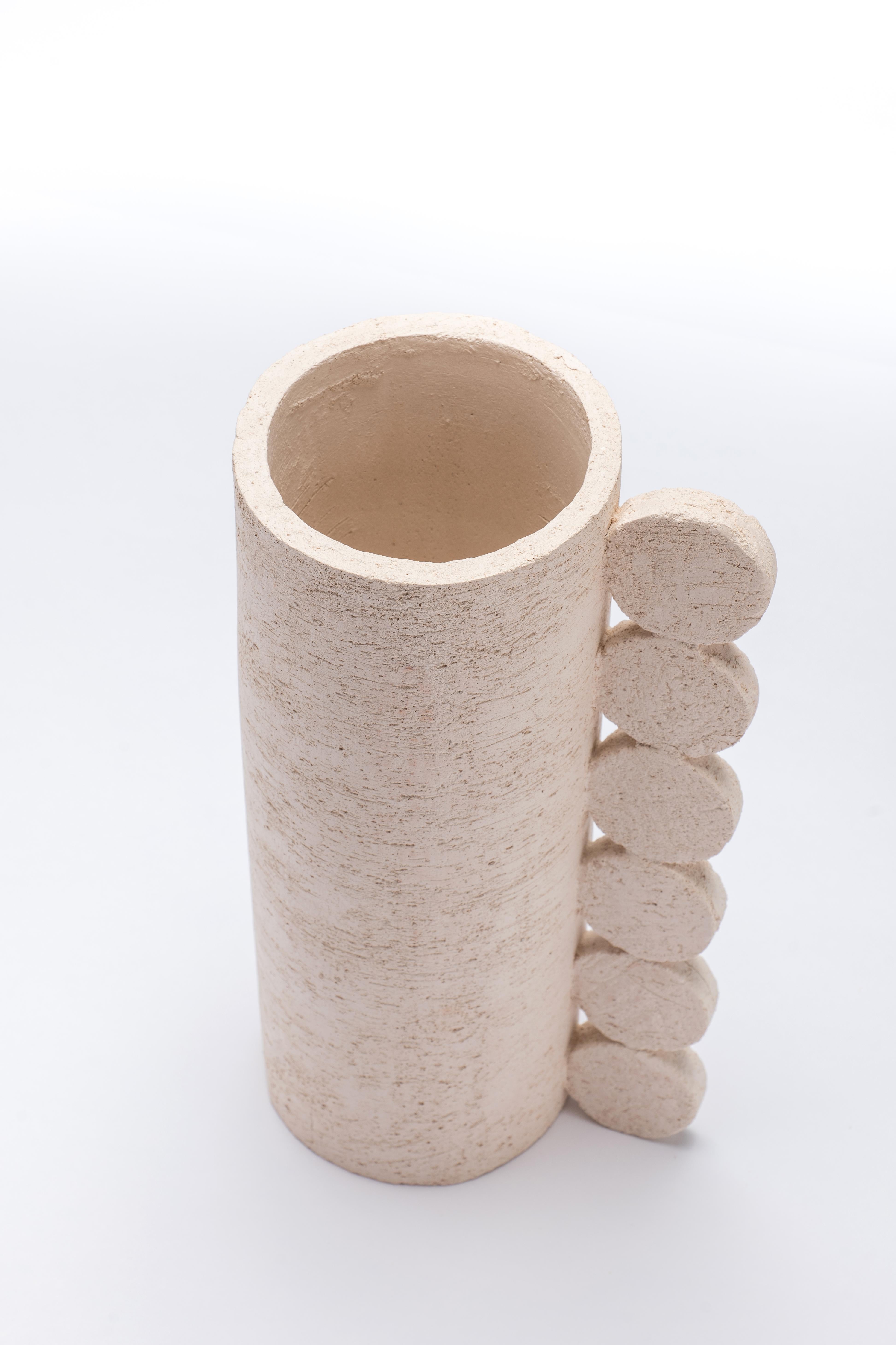 Moderne Vase contemporain CuoreCarpenito Terracotta White Collection Bibi Australe en vente