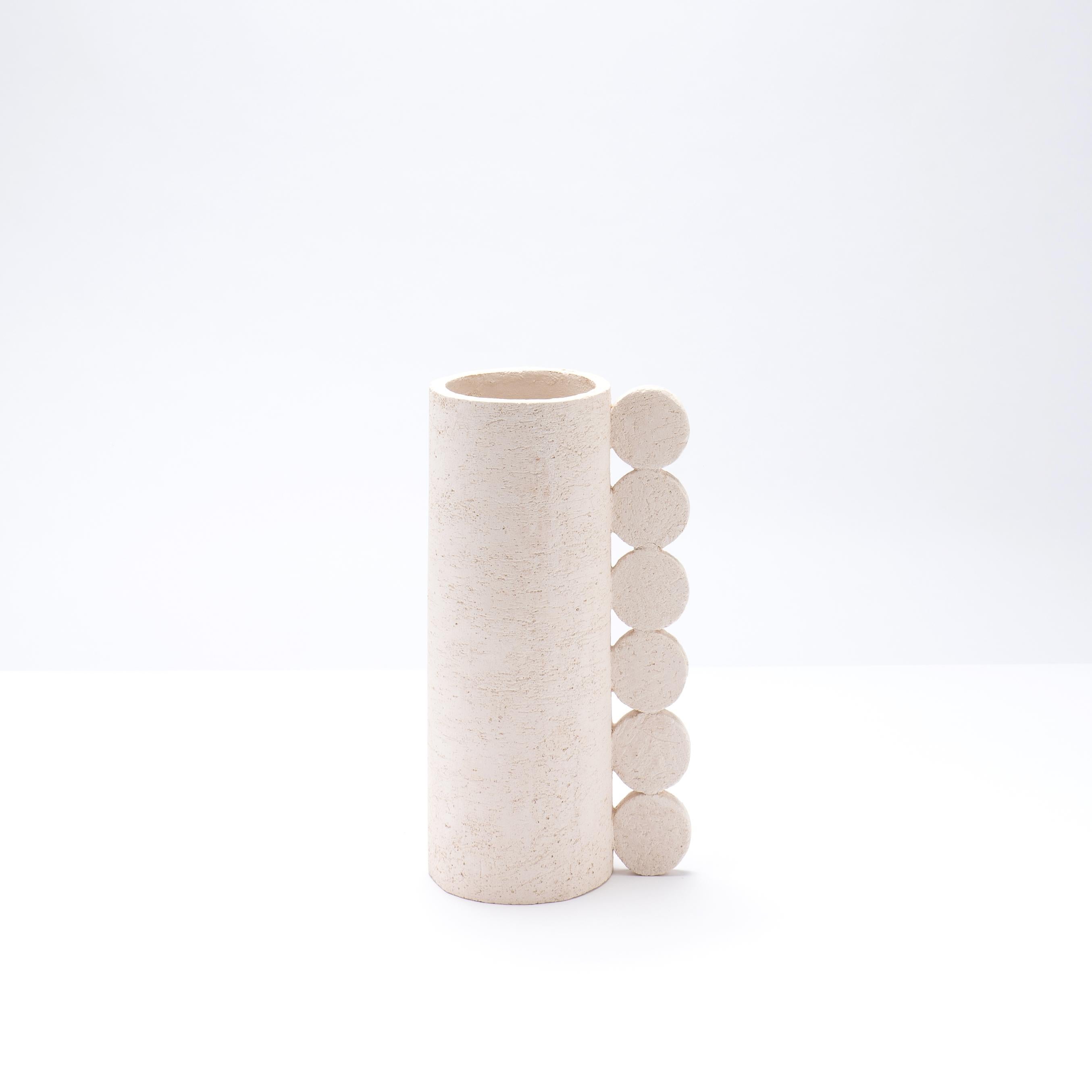 Contemporary Cuorecarpenito Terracotta White Vase Bibi Australe Collection In New Condition For Sale In Reggio Emilia, IT