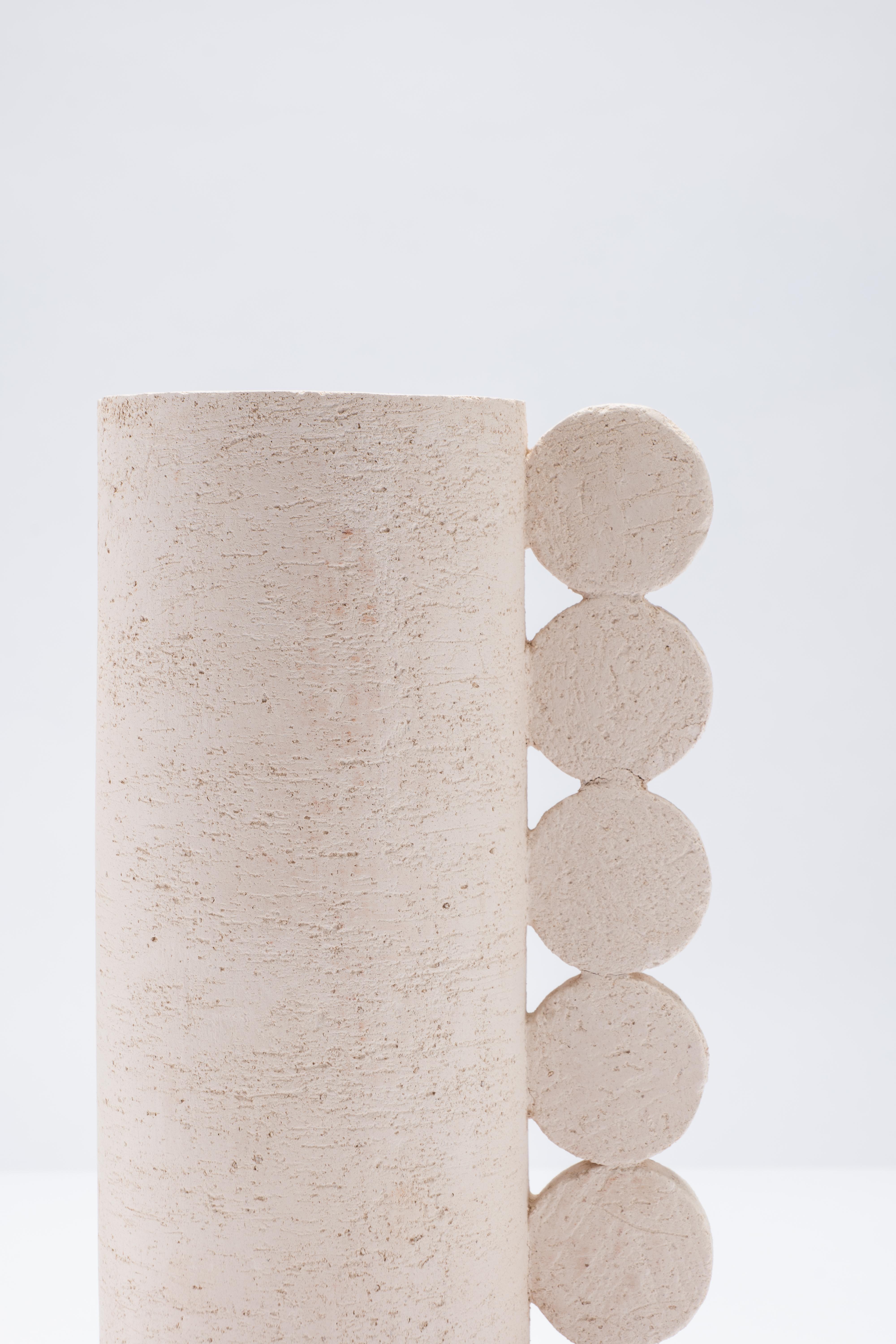 Contemporary Cuorecarpenito Terracotta White Vase Bibi Australe Collection For Sale 2