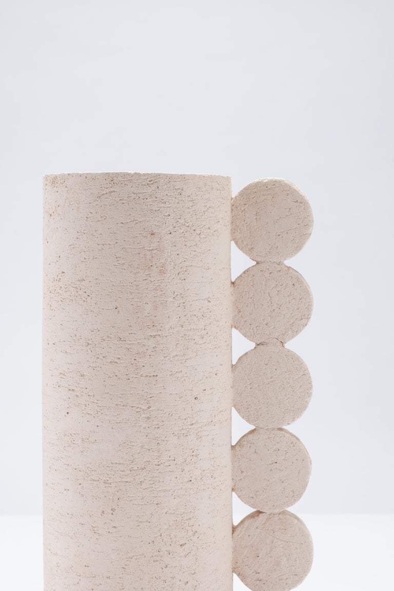 Contemporary Cuorecarpenito Terracotta White Vase Bibi Australe Collection For Sale 1